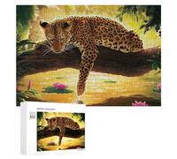 300 PCS Rompecabezas para Adolescentes Leopard in Tropical Paradise Rompecabezas para Adultos Juguetes Antiestrés Regalo De Cumpleaños Regalo De Cumpleaños, Regalos, 300 PCS