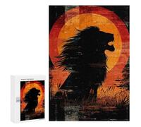 300 PCS Rompecabezas para Adolescentes Lion Silhouette Sunset Juegos Familiares De Rompecabezas para Adultos Que Mejoran La Memoria Ayudan A Ejercitar El Cerebro 300 PCS