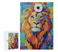 300 PCS Rompecabezas para Adolescentes Lion with Toilet Paper Crown Rompecabezas para Adultos Juegos Relajantes Mejora La Memoria Interacción Entre Padres E Hijos 300 PCS