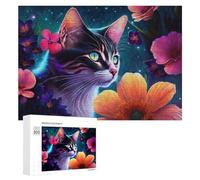 300 PCS Rompecabezas para Adolescentes Magical Cat Garden Fantasy Rompecabezas para Adolescentes Juguetes Antiestrés Vacaciones En Casa Matar El Tiempo Desafío Educativo 300 PCS