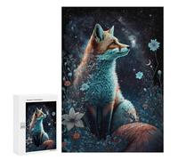 300 PCS Rompecabezas para Adolescentes Magical Fox in Starry Night Rompecabezas para Adultos Rompecabezas Difícil Difícil Desafiante De Completar Juego Desafiante Juguetes 300 PCS