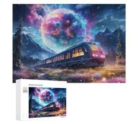 300 PCS Rompecabezas para Adolescentes Magical Train Journey Through Fantasy Landscapes Rompecabezas para Adultos Juego Práctico Desafío Difícil Cumpleaños Y Navidad 300 PCS