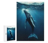300 PCS Rompecabezas para Adolescentes Majestic Humpback Whale Rompecabezas para Adultos Juego Práctico Difícil Interacción Entre Padres E Hijos 300 PCS