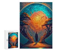 300 PCS Rompecabezas para Adolescentes Man Stands Before Enigmatic Portal Rompecabezas para Adultos Juego Práctico Desafío Difícil Cumpleaños Y Navidad 300 PCS