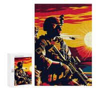 300 PCS Rompecabezas para Adolescentes Marine Corps Sunset Art Rompecabezas para Adultos Juegos Divertidos Regalo De Cumpleaños Cumpleaños Y Navidad 300 PCS