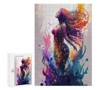 300 PCS Rompecabezas para Adolescentes Mermaid Watercolors Rompecabezas para Adultos Juegos Familiares Mejora La Memoria Regalos para Amigos Y Familiares 300 PCS