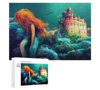 300 PCS Rompecabezas para Adolescentes Mermaid's Underwater Palace Rompecabezas para Adultos Juguetes Antiestrés Regalo De Cumpleaños Regalo De Cumpleaños, Regalos, 300 PCS