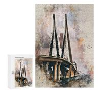 300 PCS Rompecabezas para Adolescentes Mumbai India Watercolor Rompecabezas para Adultos Juegos Relajantes Mejora La Memoria Interacción Entre Padres E Hijos 300 PCS