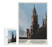 300 PCS Rompecabezas para Adolescentes Munich Marienplatz Juegos Familiares De Rompecabezas para Adultos Que Mejoran La Memoria Ayudan A Ejercitar El Cerebro 300 PCS