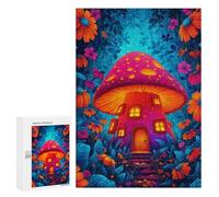 300 PCS Rompecabezas para Adolescentes Mushroom House Garden Rompecabezas para Adultos Juego Práctico Desafío Difícil 300 PCS