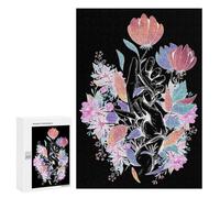 300 PCS Rompecabezas para Adolescentes Mystic Flowers Neon Rompecabezas para Adultos Juegos Familiares Corte De Precisión Difícil Y Desafiante 300 PCS