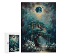 300 PCS Rompecabezas para Adolescentes Mystical Tree Under A Glowing Moon Rompecabezas para Adultos Juego Práctico Difícil Interacción Entre Padres E Hijos 300 PCS