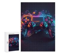 300 PCS Rompecabezas para Adolescentes Neon Gaming Controller Artwork-15 Rompecabezas para Adultos Juegos Familiares Mejora La Memoria Regalos para Amigos Y Familiares 300 PCS