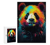 300 PCS Rompecabezas para Adolescentes Neon Panda Rompecabezas para Adultos Juegos Familiares Desafío Difícil Ayuda A Ejercitar El Cerebro 300 PCS