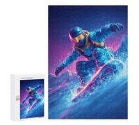 300 PCS Rompecabezas para Adolescentes Neon Snowboarder in Action Rompecabezas para Adultos Desafío Difícil Actividades Divertidas En Casa Gran Regalo para Jugar 300 PCS
