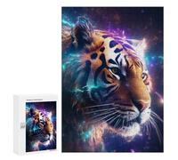 300 PCS Rompecabezas para Adolescentes Neon Tiger Portrait -9 Rompecabezas para Adultos Juego Familiar Análisis Y Lógica Regalos para Reducir El Estrés 300 PCS
