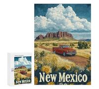 300 PCS Rompecabezas para Adolescentes New Mexico Road Trip Travel Poster Rompecabezas para Adolescentes para Mejorar La Memoria Cada Pieza Es Única - Regalos Y Cumpleaños Únicos 300 PCS