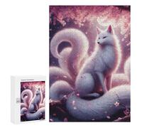 300 PCS Rompecabezas para Adolescentes Ninetail White Kitsune Rompecabezas para Adultos Juegos Familiares Desafío Difícil Ayuda A Ejercitar El Cerebro 300 PCS