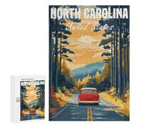 300 PCS Rompecabezas para Adolescentes North Carolina Road Trip Rompecabezas para Adolescentes Juegos Divertidos Análisis Y Lógica Cumpleaños 300 PCS