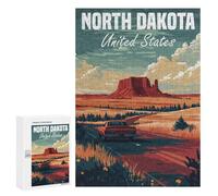 300 PCS Rompecabezas para Adolescentes North Dakota Road Trip Rompecabezas para Adolescentes Juegos Divertidos Análisis Y Lógica Cumpleaños 300 PCS