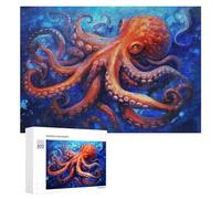 300 PCS Rompecabezas para Adolescentes Oceanic Octopus Majesty-1 Rompecabezas para Adolescentes Juguetes Antiestrés Vacaciones En Casa Matar El Tiempo Desafío Educativo 300 PCS