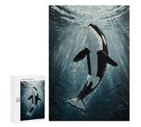 300 PCS Rompecabezas para Adolescentes Orca Underwater Painting Rompecabezas Juegos Relajantes Desafío Difícil Desafiante De Completar 300 PCS