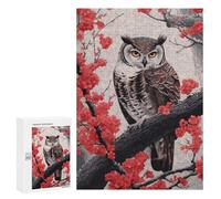 300 PCS Rompecabezas para Adolescentes Owl Japanese Painting Rompecabezas para Adultos Juegos Familiares Mejora La Memoria Regalos para Amigos Y Familiares 300 PCS
