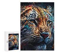 300 PCS Rompecabezas para Adolescentes Paint Tiger Rompecabezas para Adultos Juegos Familiares Mejora La Memoria Regalos para Amigos Y Familiares 300 PCS