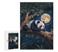 300 PCS Rompecabezas para Adolescentes Panda Under Moonlight Rompecabezas Juegos Relajantes Desafío Difícil Desafiante De Completar 300 PCS