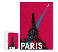 300 PCS Rompecabezas para Adolescentes Paris Eiffel Tower Travel Rompecabezas para Adultos Juguetes Antiestrés Decoración De Pared Diversión Actividades En Casa, 300 PCS