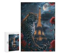300 PCS Rompecabezas para Adolescentes Paris Night Leopard Romance Rompecabezas para Adolescentes para Mejorar La Memoria Cada Pieza Es Única - Regalos Y Cumpleaños Únicos 300 PCS