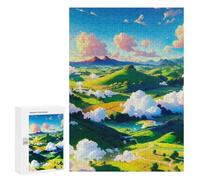 300 PCS Rompecabezas para Adolescentes Pastoral Landscape with Rolling Hills Rompecabezas para Adultos Juego Familiar Análisis Y Lógica Regalos para Reducir El Estrés 300 PCS