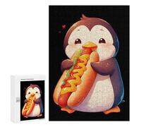 300 PCS Rompecabezas para Adolescentes Penguin Loves Hot Dog Rompecabezas para Adultos Juguetes Antiestrés Desafío Difícil Cumpleaños