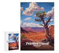 300 PCS Rompecabezas para Adolescentes Petrified Forest National Park Illustration Rompecabezas para Adultos Juegos Divertidos Regalo De Cumpleaños Cumpleaños Y Navidad 300 PCS