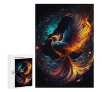 300 PCS Rompecabezas para Adolescentes Phoenix Rising Fire and Water Harmony Rompecabezas para Adultos Juegos Familiares Mejora La Memoria Regalos para Amigos Y Familiares 300 PCS