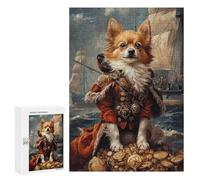 300 PCS Rompecabezas para Adolescentes Pirate Dog Treasure Chest-48 Rompecabezas para Adultos Juguete Decoración De Pared Patrón De Montaje Cumpleaños 300 PCS