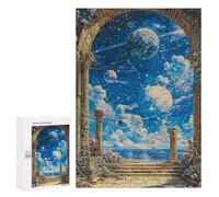 300 PCS Rompecabezas para Adolescentes Planetary Vista Through Ancient Archway Rompecabezas para Adultos Regalos De Cumpleaños Juego Familiar Apto para Personas De 14 Años En Adelante 300 PCS