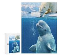 300 PCS Rompecabezas para Adolescentes Polar Bear and Beluga Whale Rompecabezas para Adultos Juegos Relajantes Que Mejoran La Memoria Actividades Divertidas En Casa 300 PCS