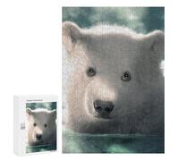 300 PCS Rompecabezas para Adolescentes Polar Bear Cub Swimming Juegos Familiares De Rompecabezas para Adultos Que Mejoran La Memoria Ayudan A Ejercitar El Cerebro 300 PCS