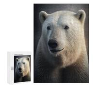 300 PCS Rompecabezas para Adolescentes Polar Bear Portrait Rompecabezas para Adultos Juegos Familiares Desafío Difícil Ayuda A Ejercitar El Cerebro 300 PCS