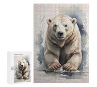 300 PCS Rompecabezas para Adolescentes Polar Bear Watercolor Rompecabezas para Adultos Juegos Familiares Mejora La Memoria Regalos para Amigos Y Familiares 300 PCS