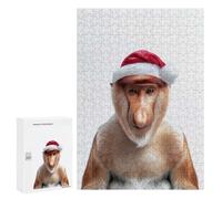 300 PCS Rompecabezas para Adolescentes Proboscis Monkey Christmas Rompecabezas para Adultos Juegos Relajantes Mejora La Memoria Interacción Entre Padres E Hijos 300 PCS