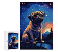 300 PCS Rompecabezas para Adolescentes Pug Magical Pixel Art Rompecabezas para Adultos Juegos Familiares Desafío Difícil Ayuda A Ejercitar El Cerebro 300 PCS