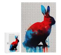 300 PCS Rompecabezas para Adolescentes Rabbit Blue Red Rompecabezas para Adultos Juegos Relajantes Mejora La Memoria Interacción Entre Padres E Hijos 300 PCS