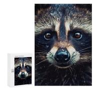 300 PCS Rompecabezas para Adolescentes Raccoon Closeup Face Juegos Familiares De Rompecabezas para Adultos Que Mejoran La Memoria Ayudan A Ejercitar El Cerebro 300 PCS