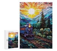 300 PCS Rompecabezas para Adolescentes Railway Art Train Journey Rompecabezas para Adolescentes Juegos Divertidos Análisis Y Lógica Cumpleaños 300 PCS
