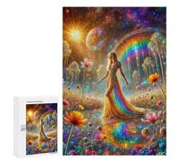 300 PCS Rompecabezas para Adolescentes Rainbow Cosmic Garden Rompecabezas para Adultos Juegos Familiares Mejora La Memoria Regalos para Amigos Y Familiares 300 PCS