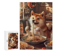300 PCS Rompecabezas para Adolescentes Ramen Shiba Inu Rompecabezas para Adultos Juego Práctico Difícil Interacción Entre Padres E Hijos 300 PCS
