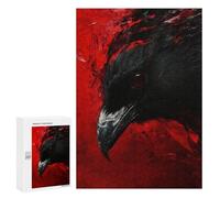 300 PCS Rompecabezas para Adolescentes Raven with Red Eyes Rompecabezas para Adultos Juegos Familiares Mejora La Memoria Regalos para Amigos Y Familiares 300 PCS