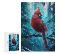 300 PCS Rompecabezas para Adolescentes Red Cardinal Bird Juegos Familiares De Rompecabezas para Adultos Que Mejoran La Memoria Ayudan A Ejercitar El Cerebro 300 PCS